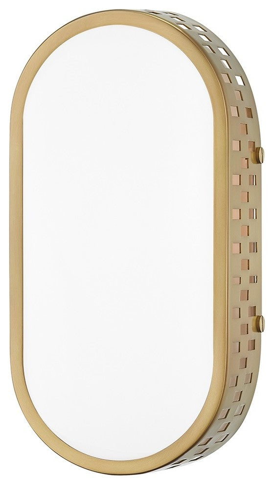 Phoebe 1-Light Wall Sconce Aged Brass Finish Opal Matte Glass