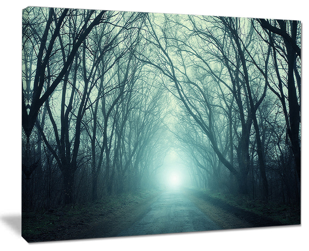 "Fall Forest Path With Green Light" Landscape Photo Wall Art, 20"x12"