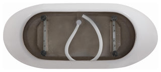 Igor 67" Soaking Bathtub, Glossy White With Matte Black Trim