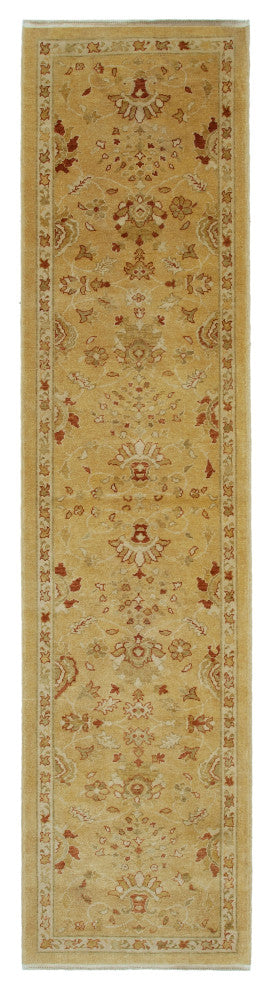 Rug N Carpet - Hand-Knotted Oriental 2' 9" x 11' 10" Runner Oushak Area Rug