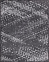 Low-Pile Sidney Charcoal/Ivory Rug, Charcoal, 8'8"x12'