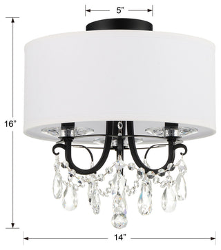 Crystorama Lighting Group 6623-CL-MWP_CEILING Othello 3 Light - Matte Black