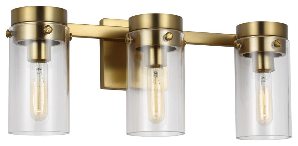 Garrett 3-Light Vanity, Burnished Brass