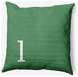 18" x 18" Modern Monogram Indoor/Outdoor Polyester Throw Pillow, Sage