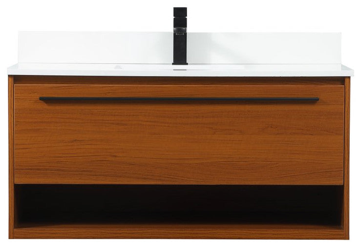 Elegant Decor Roman Bathroom Vanity Teak