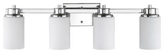 Scarlett 4-Light Chrome Finish Bath Vanity-Light Etched White Glass 29"