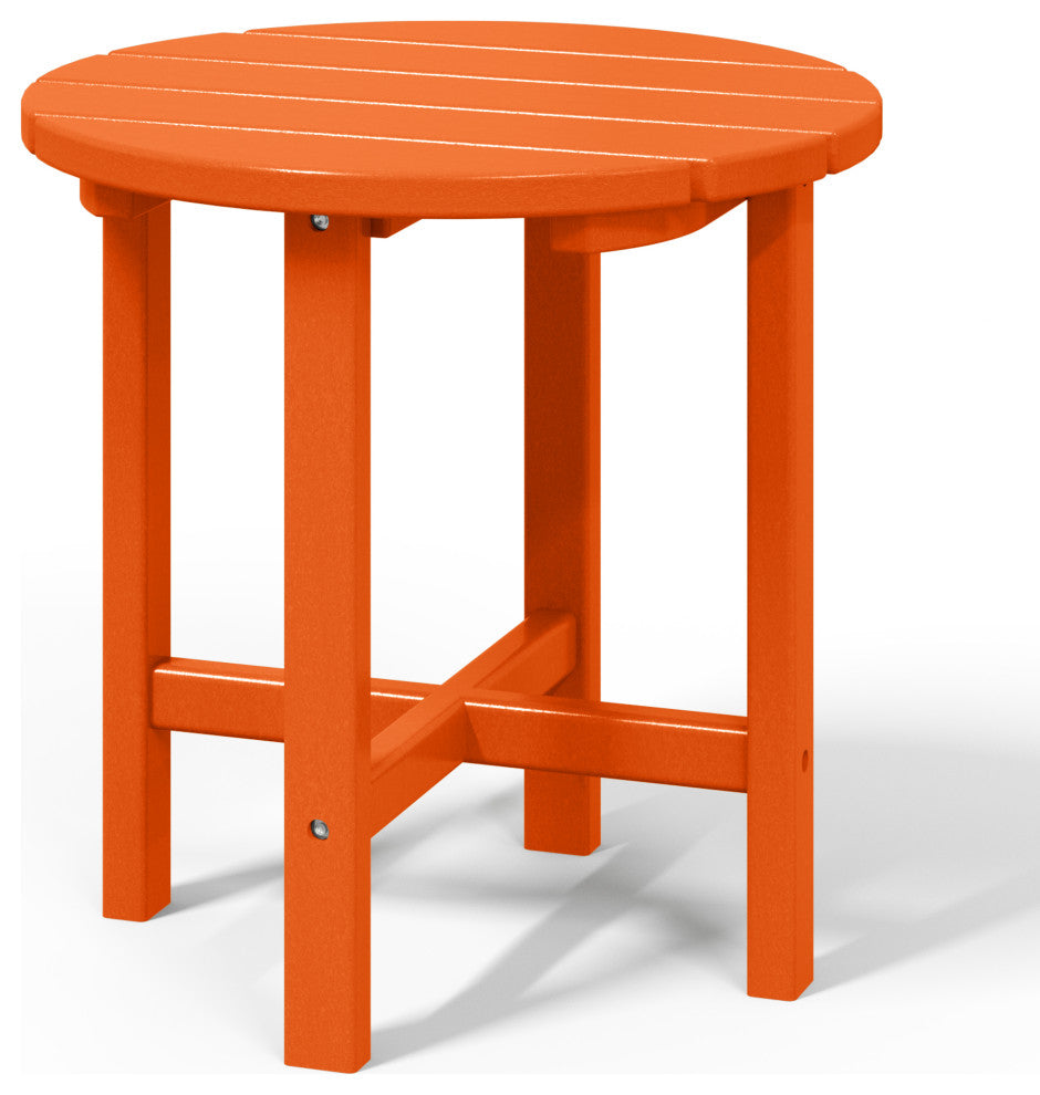 Adirondack Round Outdoor Side Table, Orange