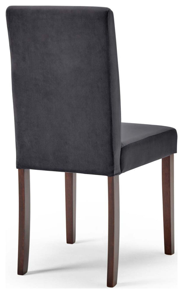 Side Chair and Table Set, Velvet, Drak Brown Gray, Cafe Bistro Restaurant