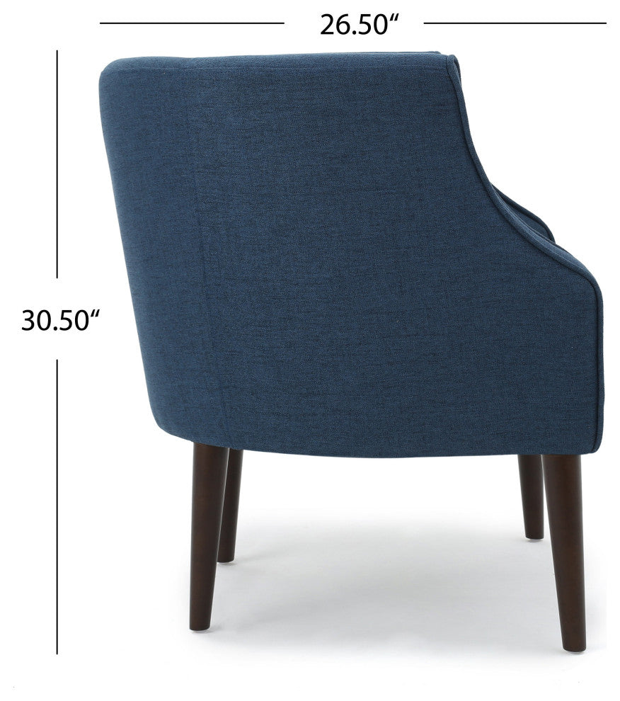 GDF Studio Davidson Tub Design Upholstered Accent Chair, Navy Blue