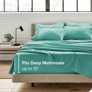 Bare Home 7-Piece Microfiber Sheet Set, Turquoise, Split King