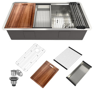 Stainless Steel Undermount Single Bowl Kitchen Sink with Accessories