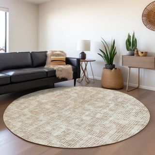 Premium Machine Washable Mayfield AMF33 Spice 8' x 8' Round Rug