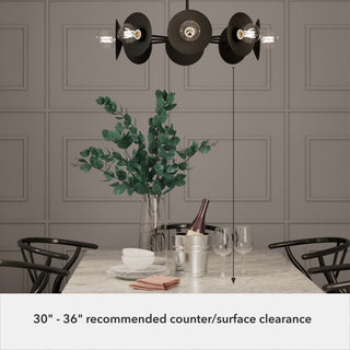 Fernando Flat Matte Black 8 Light Chandelier