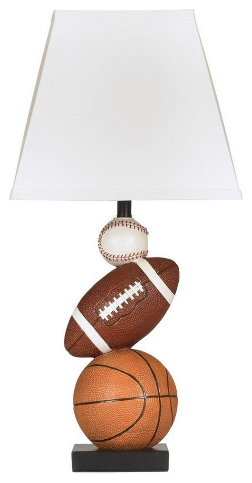 Benzara BM230973 Sports Themed Polyresin Frame Table Lamp, Multicolor