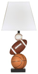 Benzara BM230973 Sports Themed Polyresin Frame Table Lamp, Multicolor