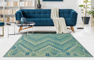 Flatweave Lorena Light Green/Blue Rug, 5'8x8'0