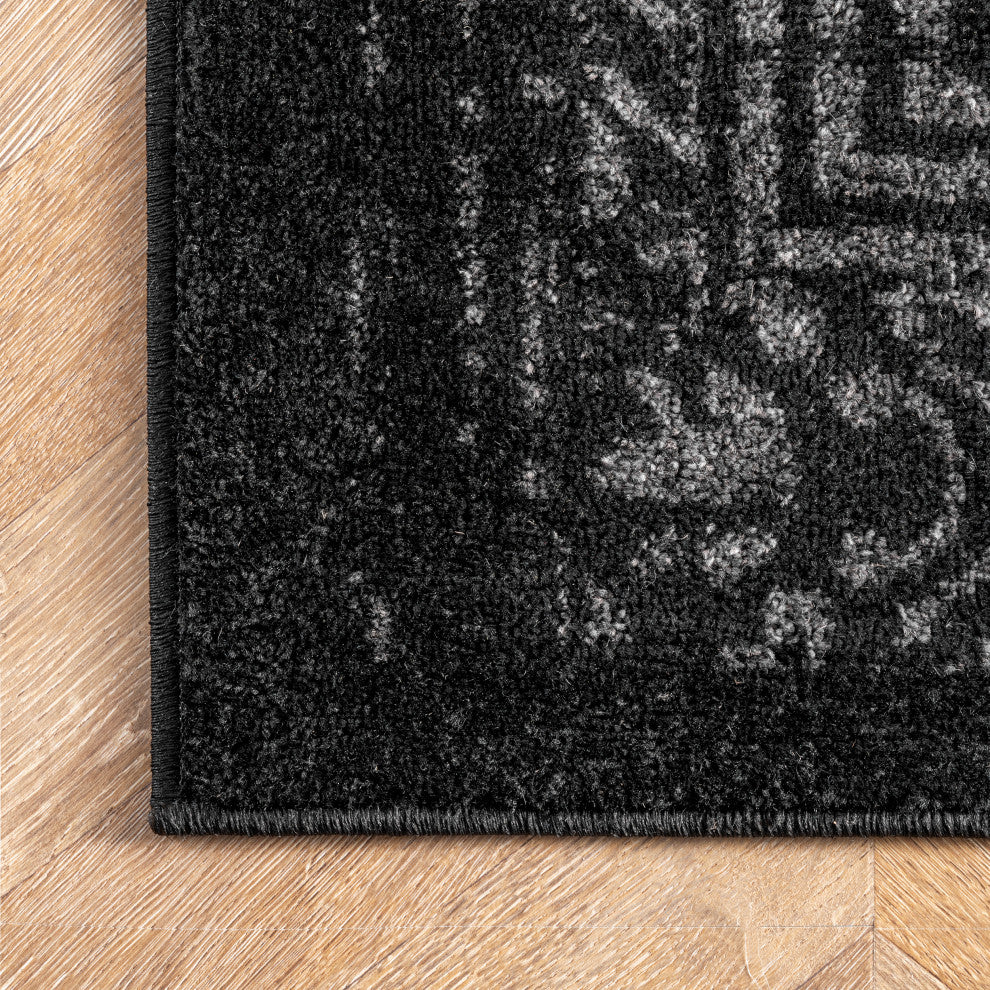 Nuloom Ring Around The Rosette Area Rug, Black 7'6"x9'6"