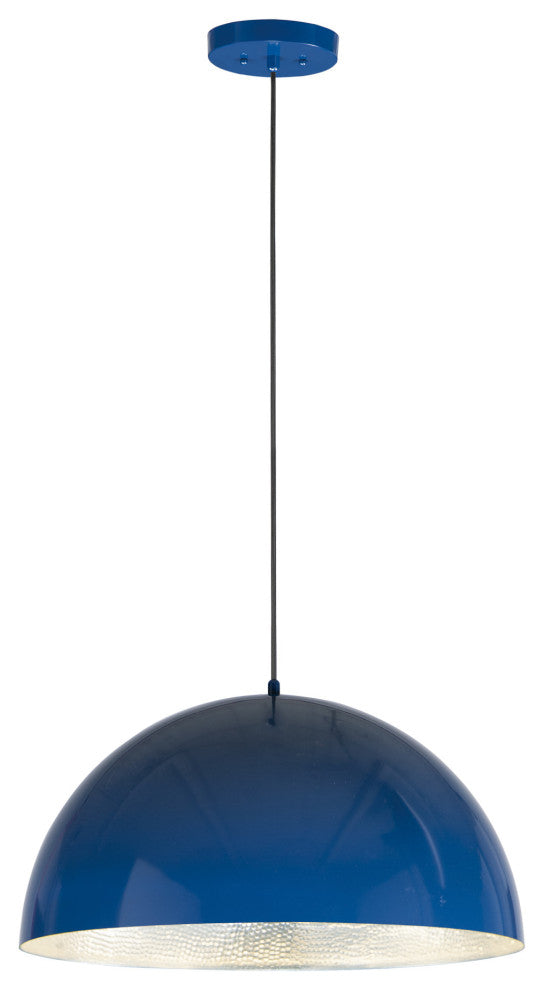 ET2 E24904 Hemisphere 24"W LED Pendant - Gloss Black / Aluminum