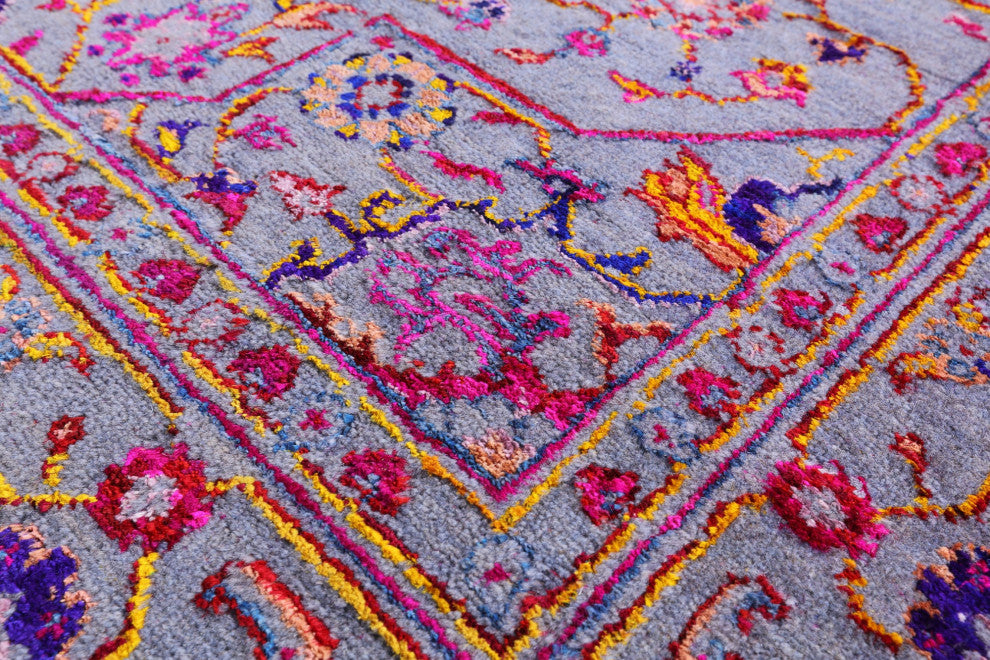 Persian Heriz Serapi Handmade Wool & Silk Rug 6' 1" X 9' 3" - Q15547