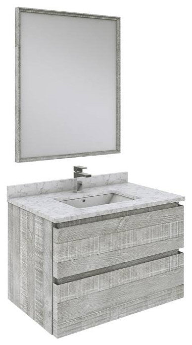 Fresca Formosa Modern 30" Ash Wall Hung Single Sink Vanity Set, Faucet Fft1040ch