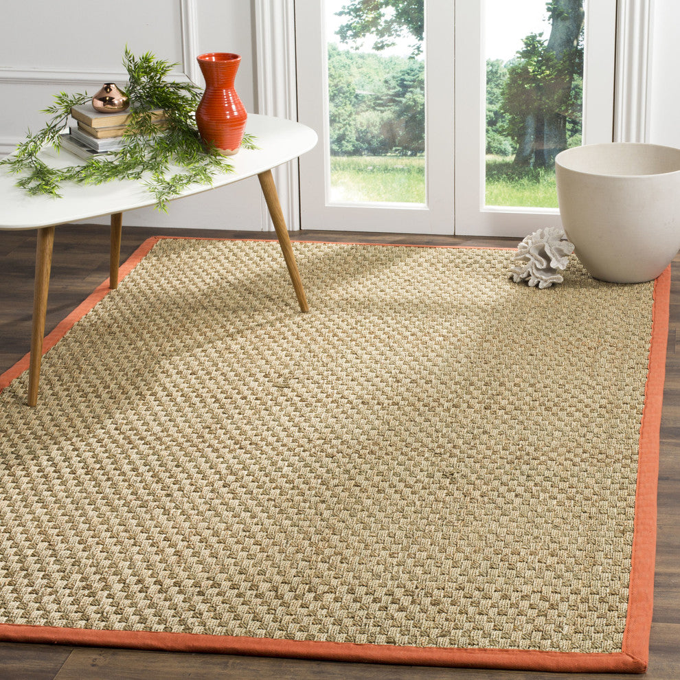Safavieh Natural Fiber Nf114Y Rug, Natural/Rust, 5'0"x8'0"