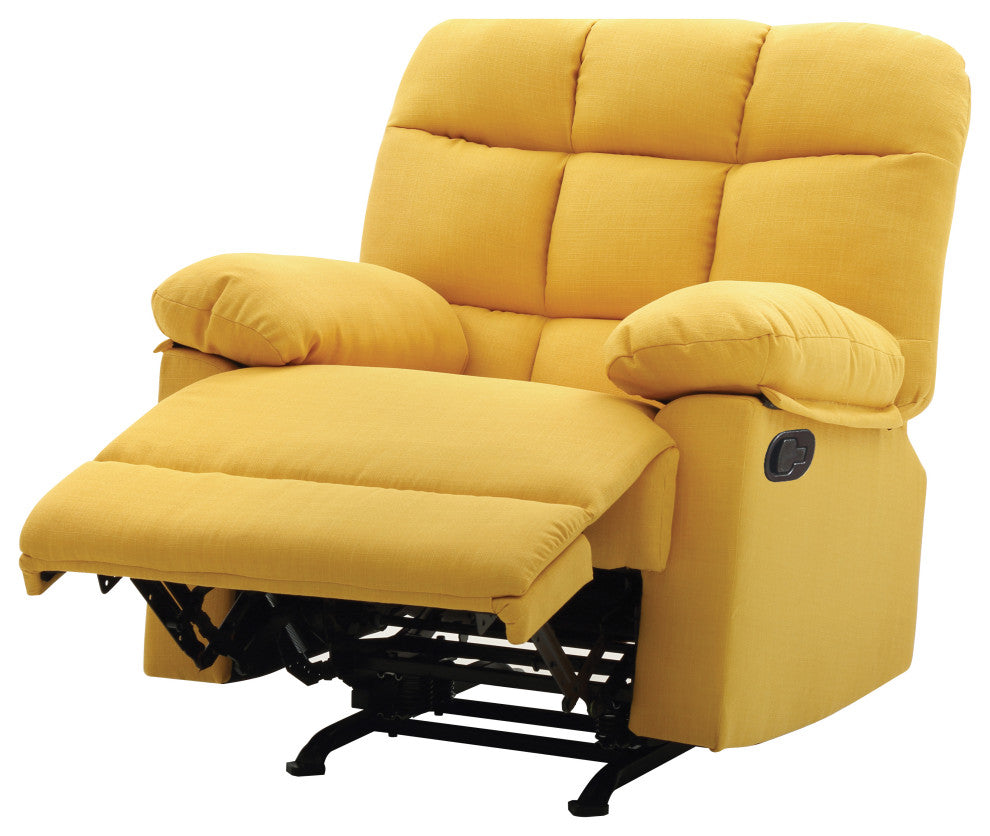 Clarke Rocker Recliner, Yellow Fabric
