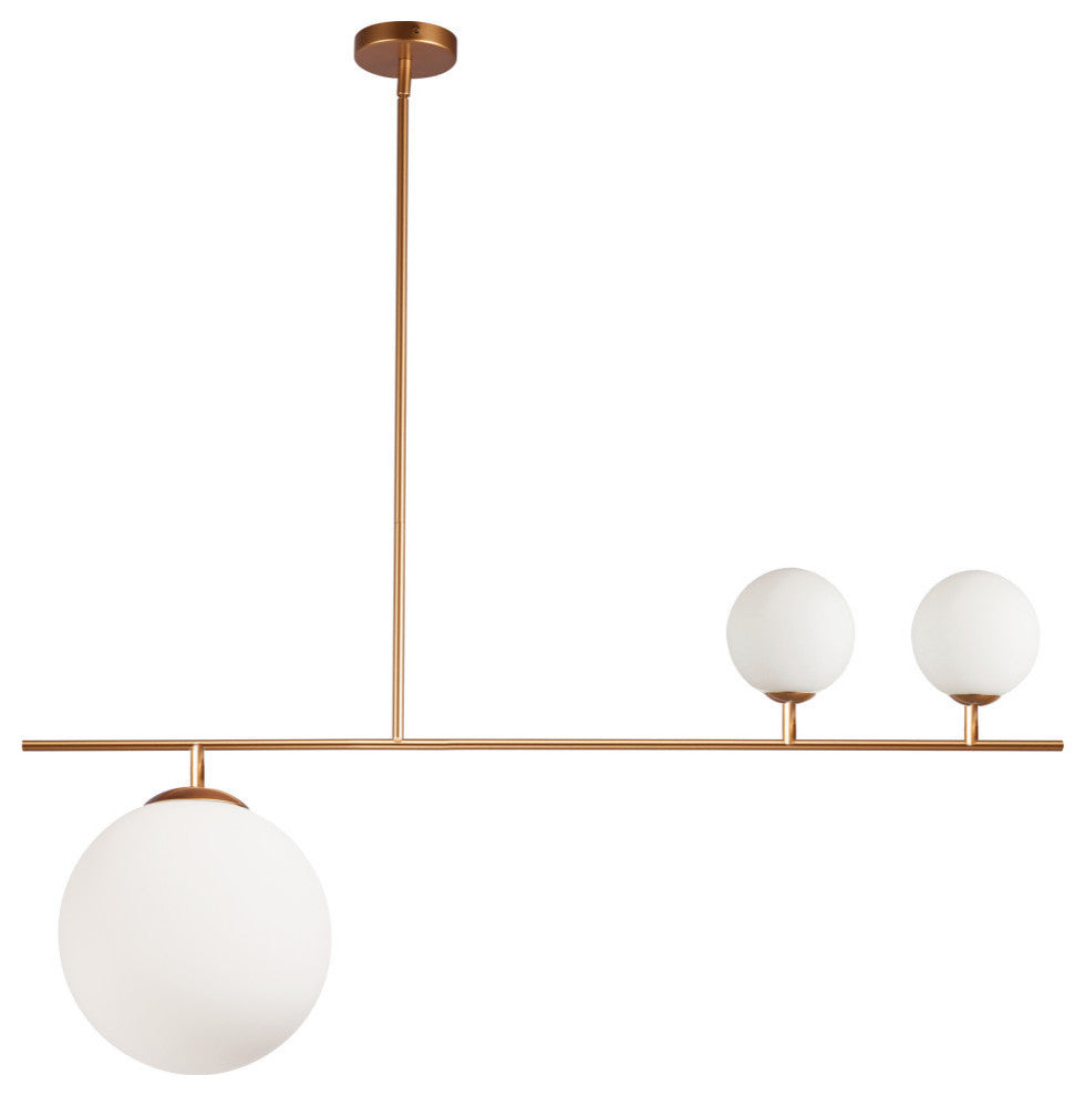 3-Light Incandescent Pendant, Gold Finish