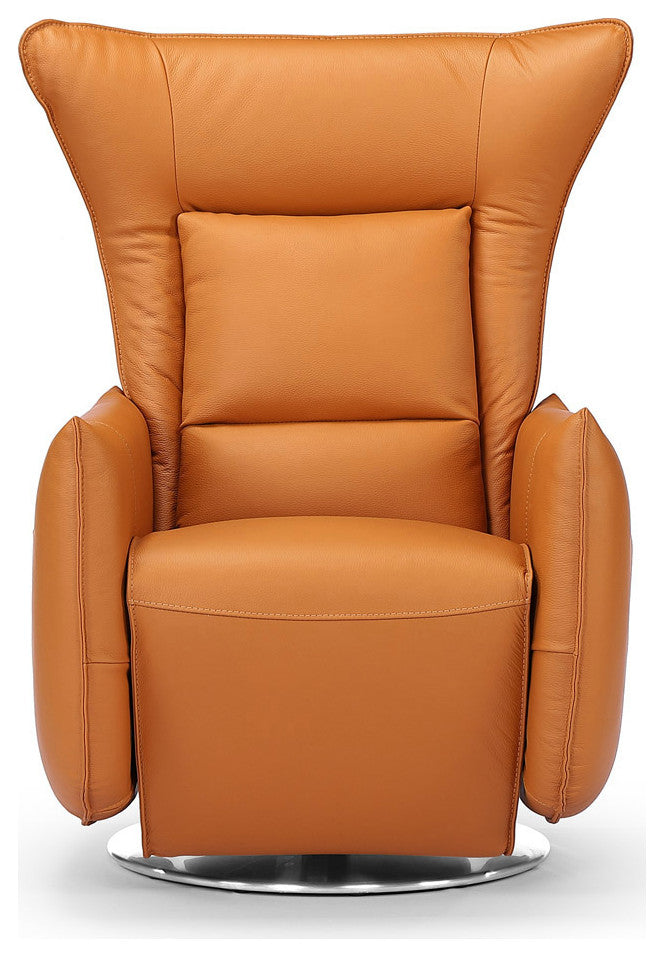Hyland Reclining Chair with Swivel Base and Top Grain Leather