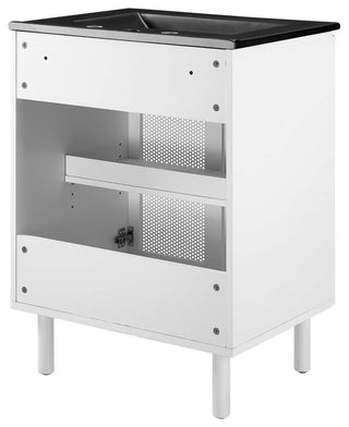Calla 24" Perforated Metal Bathroom Vanity - Black White