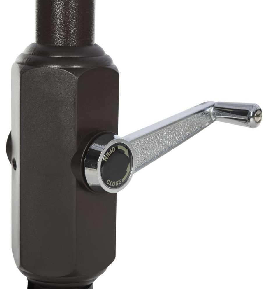 Safavieh Outdoor Iris Fashion Line 11ft Round Umbrella Orange Stripe