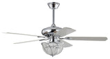Araceli 52 in. 3-Light Indoor Chrome Finish Ceiling Fan