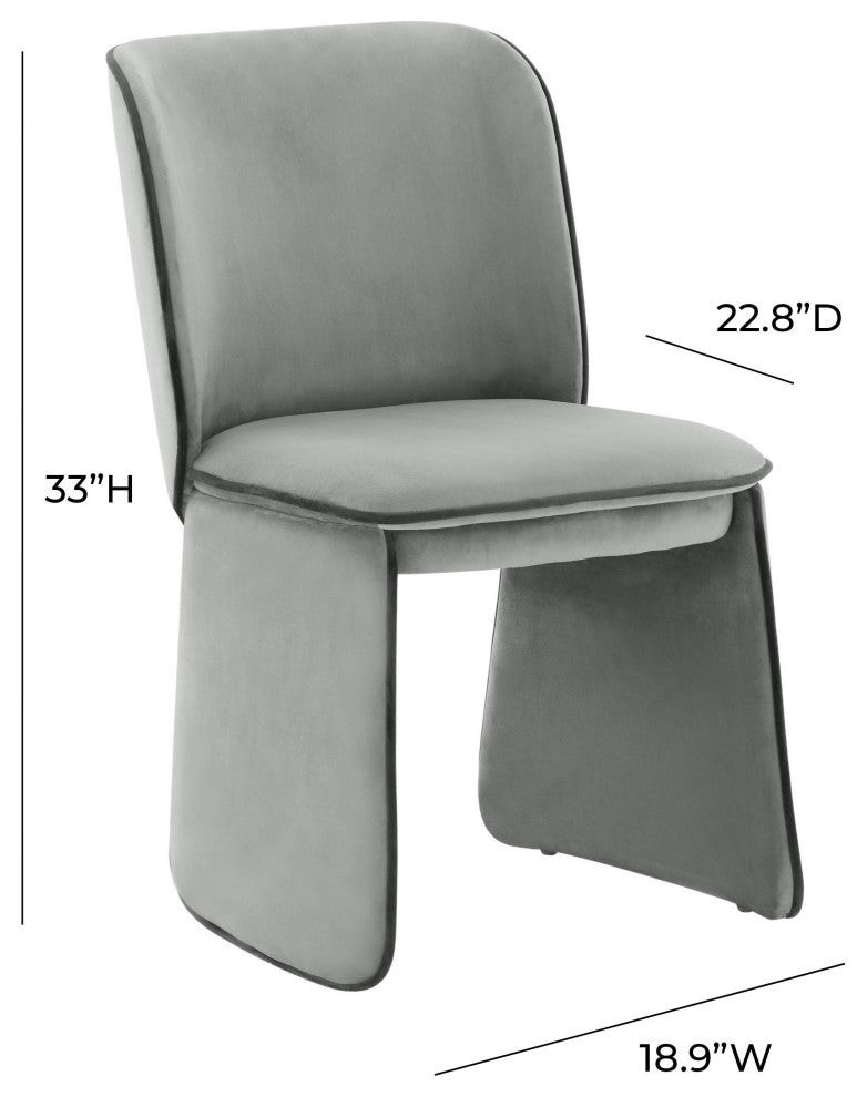 Kinsley Grey Velvet Dining Chair