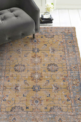 Morris Gold/Light Blue Karissa Distressed Moroccan Accent Rug, 3'3" X 5'3"