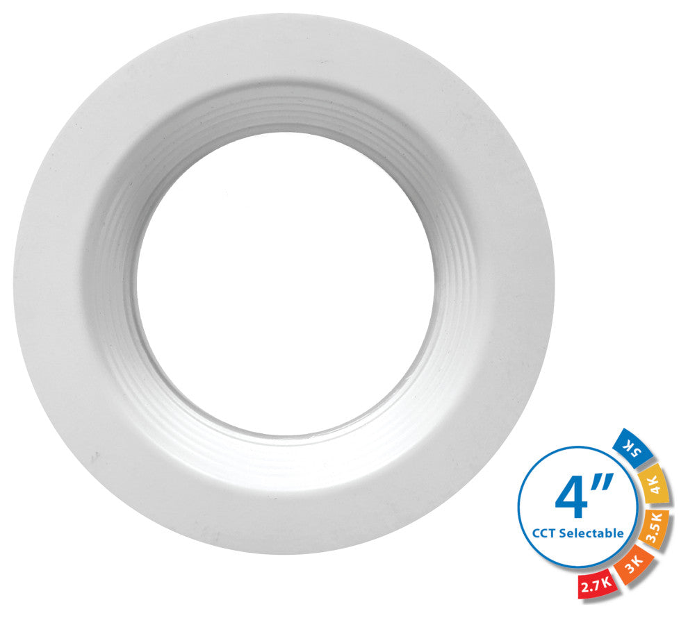 DLR(v6) Recessed LED Downlight, White Baffle, Selectable Cct, 1 Pack