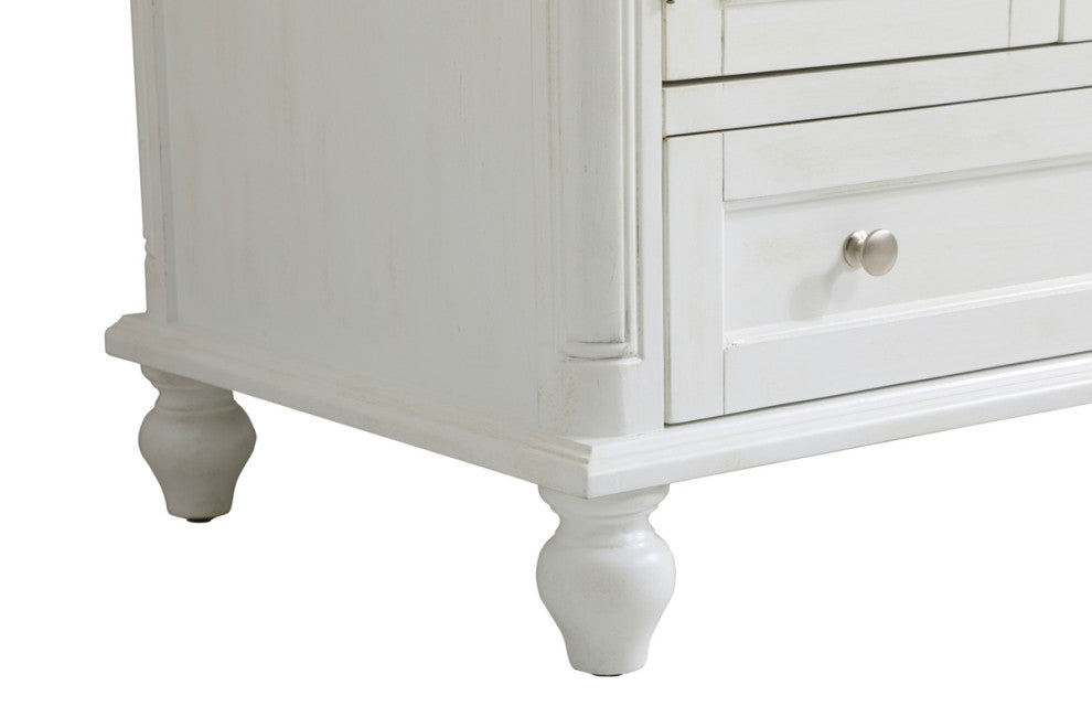 Home Living Single Bathroom Vanity, Antique White, 30"