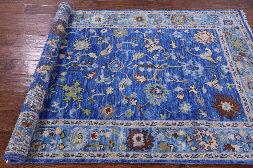4' 1" X 6' 3" Handmade Turkish Oushak Wool Rug - Q15929