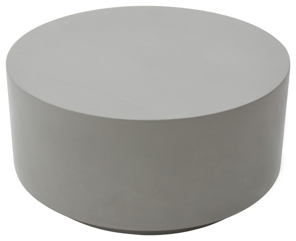 Rome 34" Round Concrete Coffee Table, Space Grey