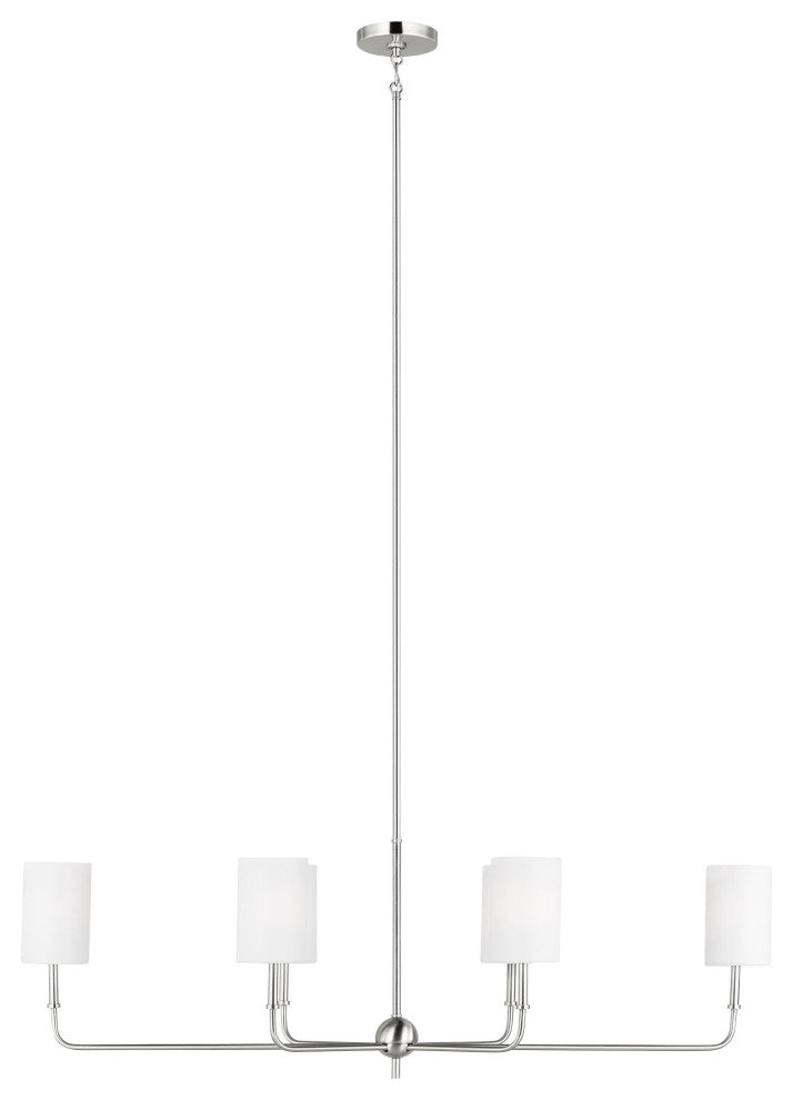Foxdale Six Light Linear Chandelier, Brushed Nickel