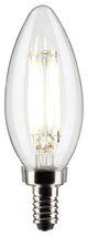 5.5W B11 LED, Clear, Candelabra Base, 2700K, 500 Lumens, 120V, 2-Pack