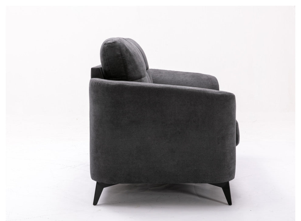 Callie Woven Fabric Loveseat, Gray