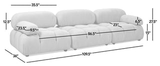 Marcel 109.5" Modular Sofa, Ivory White Boucle