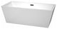 Sara 67" Freestanding White Bathtub, Matte Black Drain and Overflow Trim
