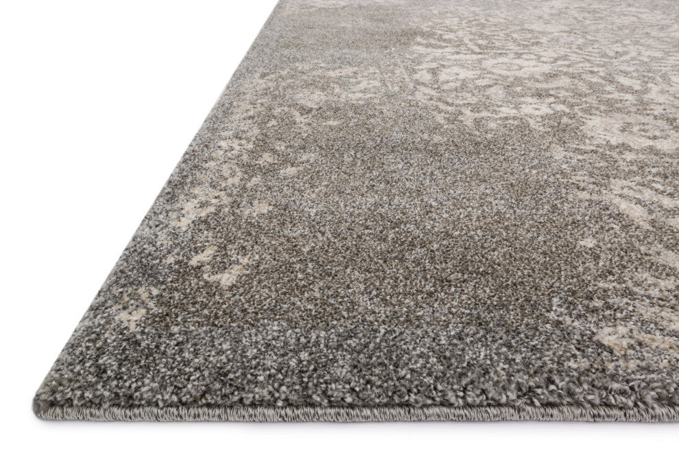 Easy Care, Stain/Fade Resistant Emory Area Rug, Charcoal and Ivory, 2'5"x7'7"
