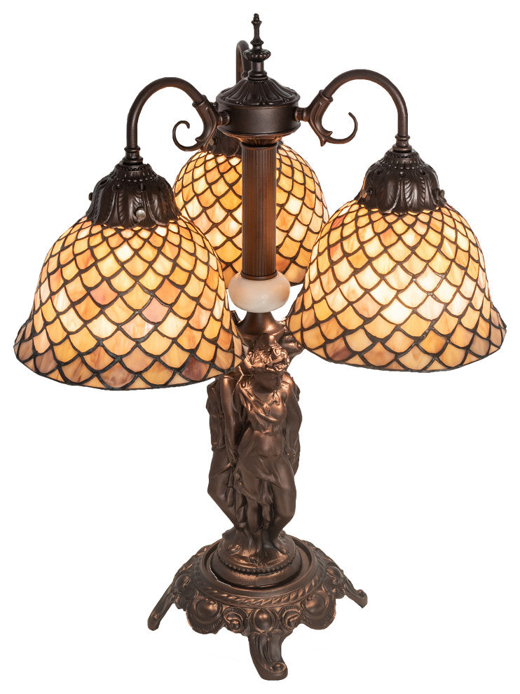 23 High Tiffany Fishscale 3 Light Table Lamp
