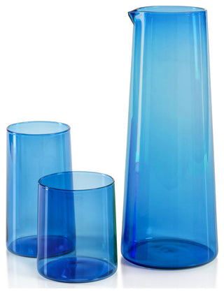 Lorient Glass Pitcher, Light Cobalt Blue