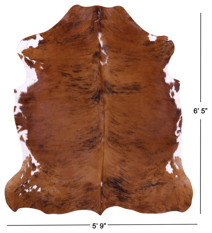 Organic Natural Hair-On Cowhide Area Rug 6' 5" X 5' 9" C2002