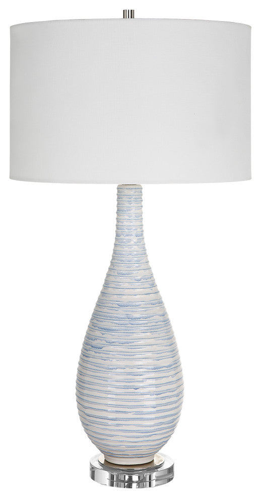 Uttermost Clariot Ribbed Blue Table Lamp
