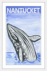 "Jumping Whale" Framed Painting Print, 20"x30"