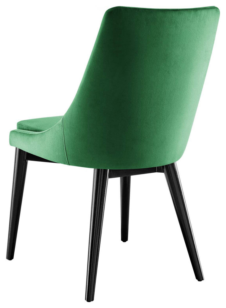 Side Dining Chair, Set of 2, Green, Velvet, Modern, Cafe Bistro Hospitality