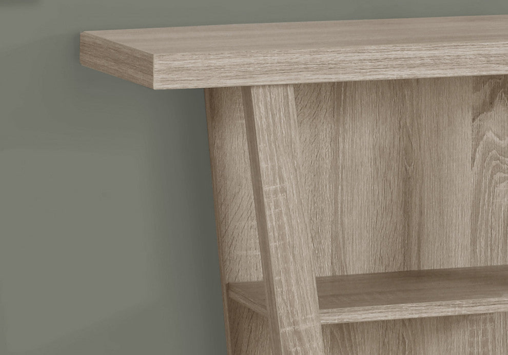 HomeRoots 11.5" x 31.5" x 33.75" Dark Taupe Finish Hollow Core Accent Table